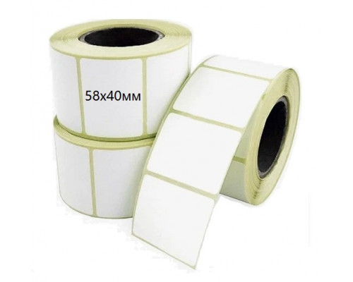 Термоэтикетка, ширина 58 мм (40 мм, 500 шт/рулон, 40 мм.)